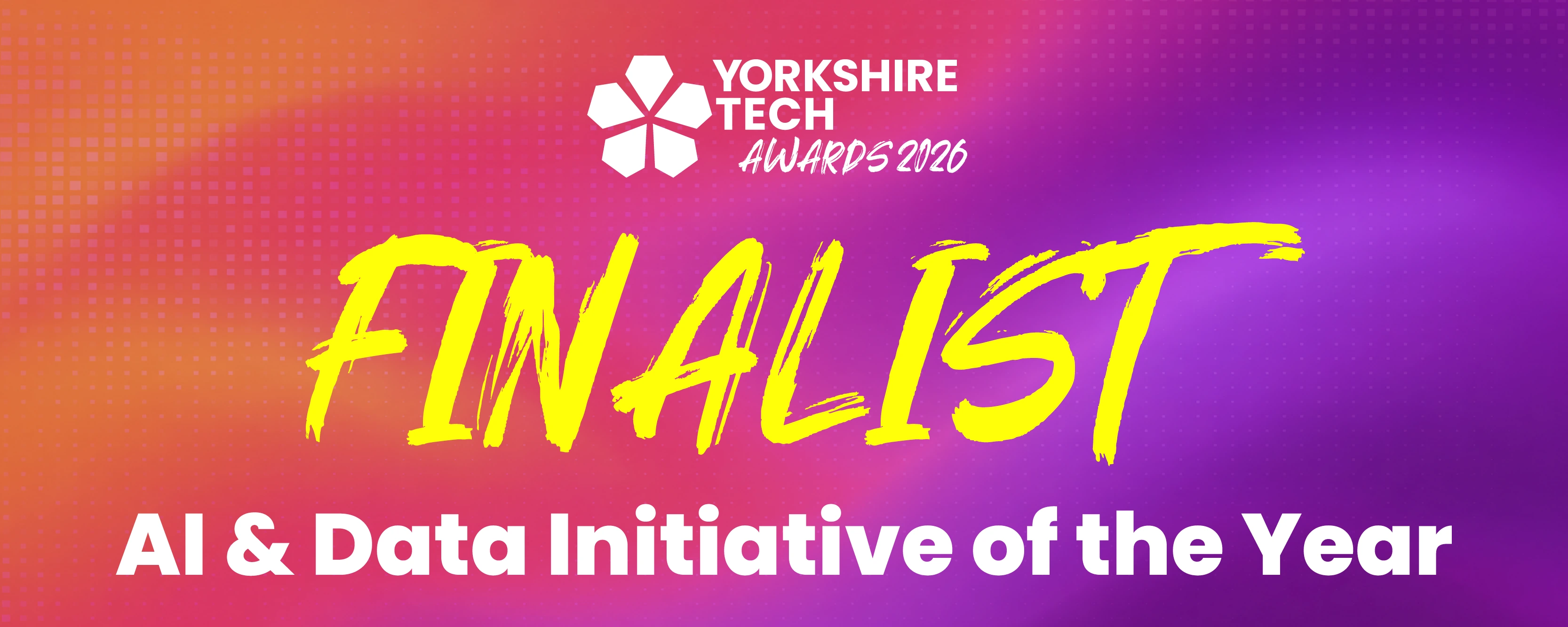 Official Yorkshire Tech Awards 2026 finalist graphic for AI & Data Initiative of the Year